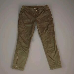Athleta Womens Olive Army Green Ankle Zip Cargo Pants Size 6 Hiking B24#11